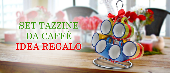 Idea regalo: set di 6 tazzine con porta-tazze