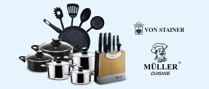 Von Stainer e Müller Cuisine: Set Pentole e Set Coltelli