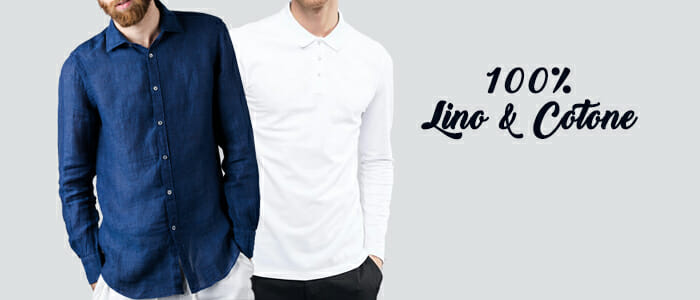 Camicie uomo 100% lino e cotone e Polo Jersey