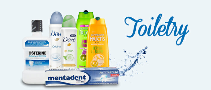 Toiletry: Garnier-Fructis, Dove, Listerine, Mentadent