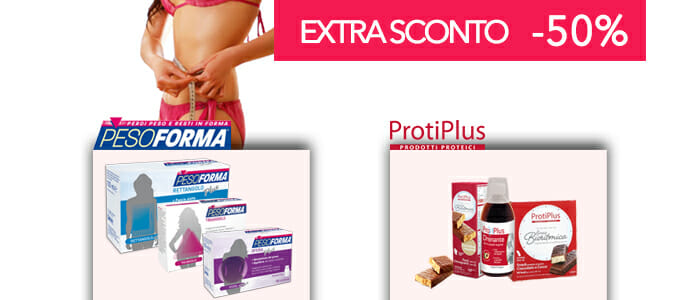 Extra Sconto -50% Pesoforma e ProtiPlus