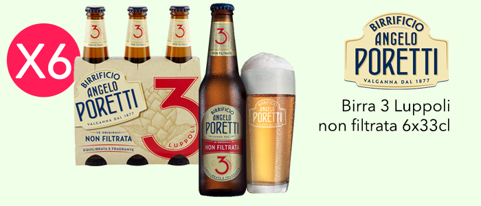 Angelo Poretti: Birra 3 Luppoli non filtrata 6x33cl