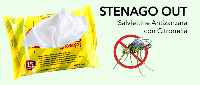 Stenago OUT! Salviettine Antizanzara con Citronella