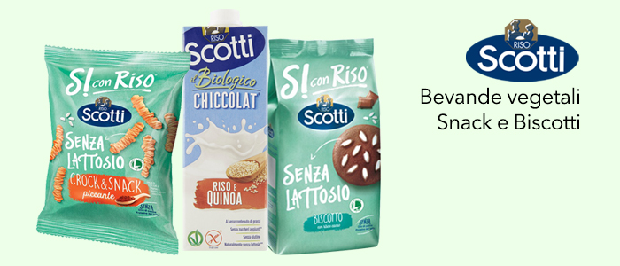 Riso Scotti: Bevande Vegetali, Biscotti e Snack Si con Riso Senza Lattosio