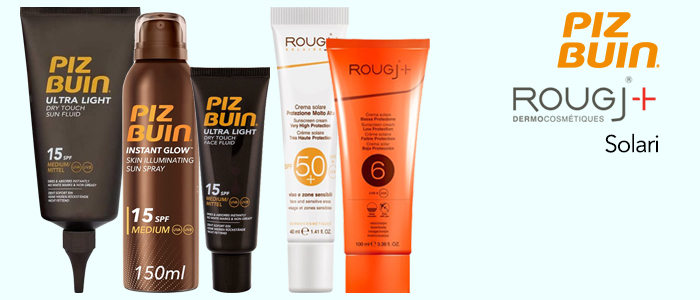 Piz Buin e Rougj: Creme e Spray Solari