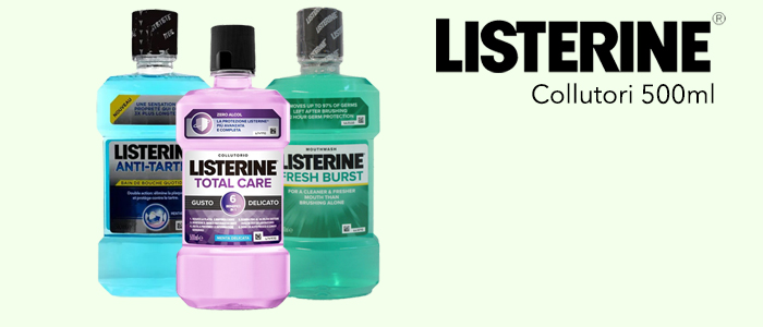 Listerine Collutori per Igiene Orale 500ml