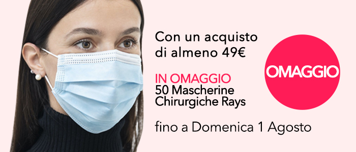 PROMO 50 Mascherine Rays in omaggio con una spesa di almeno 49€