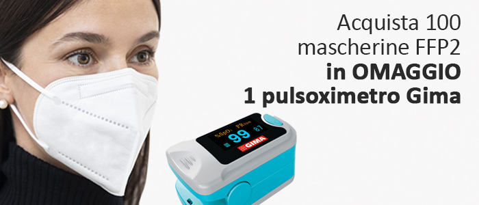 PROMO: Acquista 100 MASCHERINE FFP2 e IN OMAGGIO Pulsoximetro GIMA