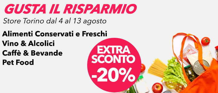 Gusta il risparmio! Extra Sconto 20%: da giovedì 4 a sabato 13 agosto