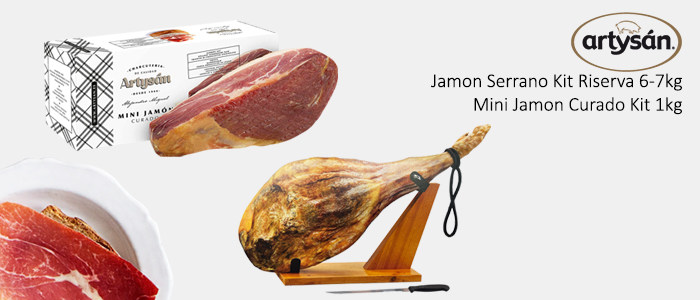 Artysán: Kit Jamón Serrano e Mini Jamón Curado