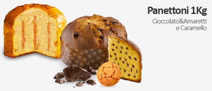 Panettoni con Caramello e Cioccolato&Amaretti